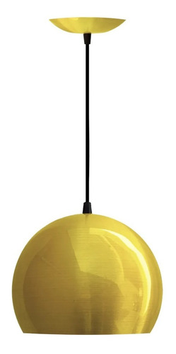 Luminária Pendente Alumínio Decorativo Bola G Dourado Branco
