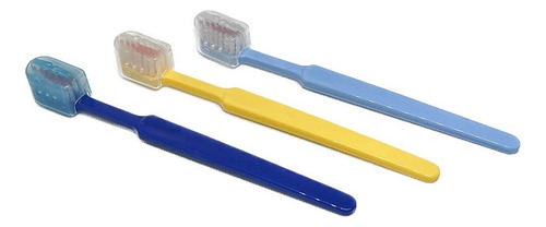 Kit 100 Escova Dental Infantil Macia Com Protetor De Cerdas