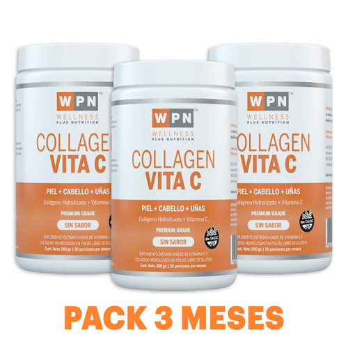 Wpn Colágeno Hidrolizado + Vitamina C  | Pack 3 Meses
