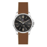 Reloj Tommy Hilfiger 1791448 Original Piel Cafe,fondo Negro