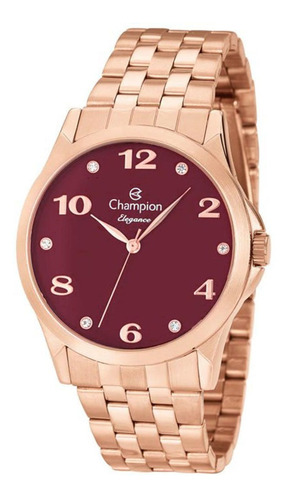 Relógio Feminino Champion Analogico Cn26260i - Rosé Cor Do Fundo Vermelho