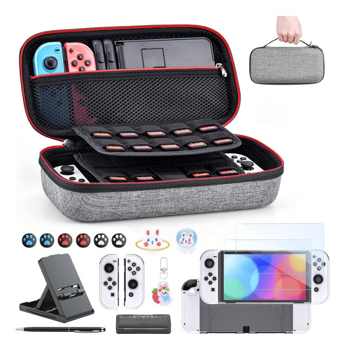 Kit De Accesorios Para Nintendo Switch Oled 18 En 1 (gris)