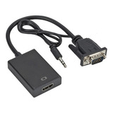 Adaptador Vga Para Hdmi Femea Com Entrada P2