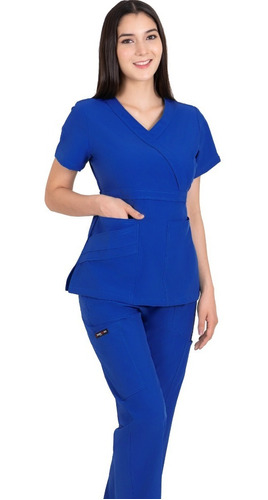Pijama Medica Quirurgica Mujer Antifluidos Azul Rey 