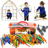 Playlearn Large 816 Piece Straws Builders Construction Build