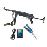 Rifle Sub Metralhadora Airsoft Mp40 Full Metal Black + Itens