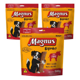 Kit 3 Bifinho Magnus Mastigáveis Sabor Carne - 500g 