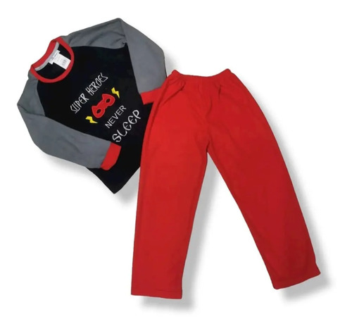 Pijama Polar Manga Larga Pantalón Niño Héroes 9253 Sleepy