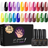 Kit Para Uñas Geles Semipermanente Esmaltes(24 Pz Gelesh Uv)