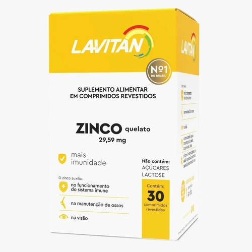Lavitan Zinco Quelato 30 Caps Cimed - Ganho De Imunidade