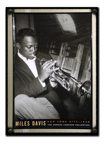 #342 - Cuadro Vintage 21 X 29 Cm / Miles Davis Jazz Trompeta