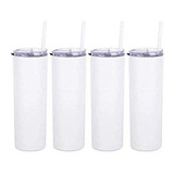 Paquete De 4 Vasos De Sublimación De 20 Onzas, Blancos, Rect