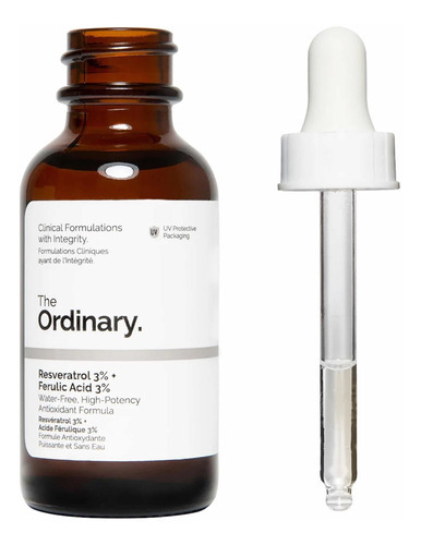 The Ordinary Resveratrol 3% + Ácido Ferúlico 3% 30 Ml Eua Para Piel Mixta