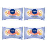 Kit 4 Sabonetes Barra Hidratante Nivea Flor Laranjeira 85g