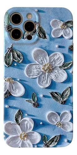 Funda Teléfono Con Estampado Flores Pintadas For