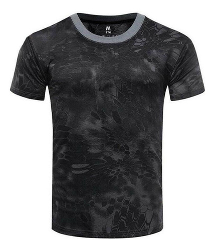 Playera De Camuflaje Militar Táctico For Hombre, Manga Cor