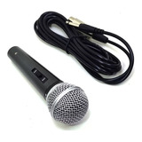 Microfone Profissional Com Cabo Sm-58 - Premium Dynamic - Cor Preto