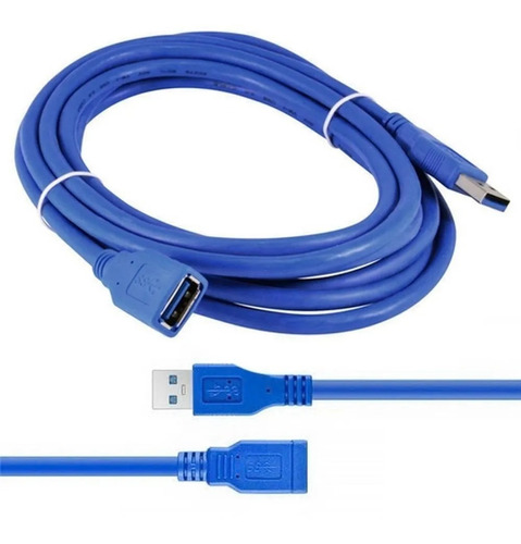 Cable Extensión Usb 3.0 De 3 Metros Macho Hembra Version 4k Color Azul