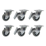 6 Ruedas Para Muebles Giratorias (4 Con Freno) 50mm No Marca