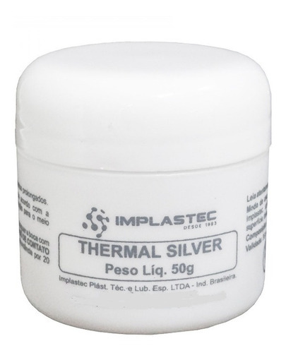 Pasta Térmica Thermal Silver Prata Implastec 50g Processador