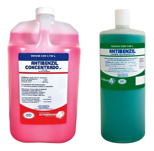 Desinfectante Combo: Antibenzil Rojo Y Jabon Quirurgico