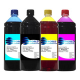 Kit 4 Cores Tinta Corante 500ml Cada P/ Cartuchos E Bulk Ink