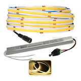 Fita Led Cob Branco Quente 3000k 8mm 5mts 360led/m 12v Ip20 