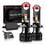 Kit De Faros Led H4 Lupa Mini Proyector Csp Para Auto Moto