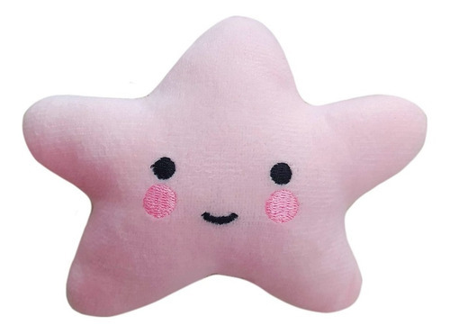 Estrelinha Pelúcia Brinquedo De Cachorro Cães Pet Com Apito Cor Rosa Desenho Estrela