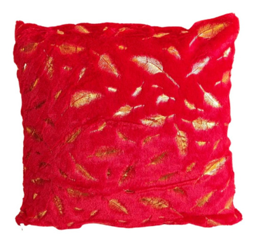 Funda Para Cojin Peluda Pluma Rojo Decorativa Pelo Corto