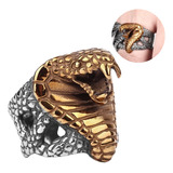 Anillo Cobra Color Oro Serpiente Acero Inoxidable Hombre