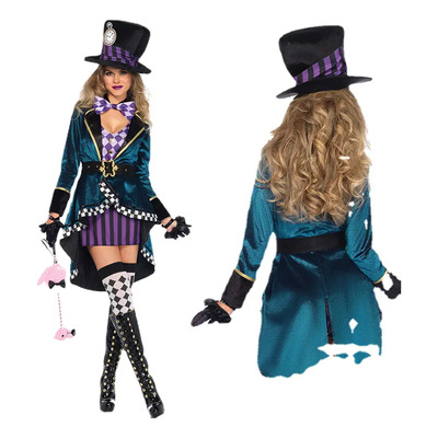 Disfraz De Mago Alice De Halloween Para Mujer, Encantador Y