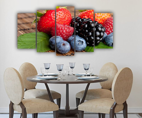 Cuadro De Frutas Decoración Para Cocina Comedor De 5 Piezas