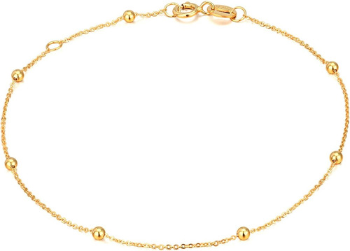 Pulseras Pequeñas De Oro De 14 Quilates Para Mujer, Delicada