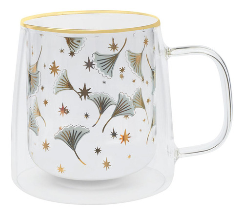 Taza Doble Vidrio Stars & Flowers 400 Ml