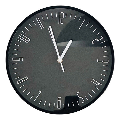 Reloj De Pared Moderno Grande Negro Numeros Relieve 30cm