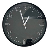 Reloj De Pared Moderno Grande Negro Numeros Relieve 30cm