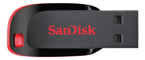 Memoria Usb Sandisk Cruzer Blade 128gb 2.0 Negro Y Rojo