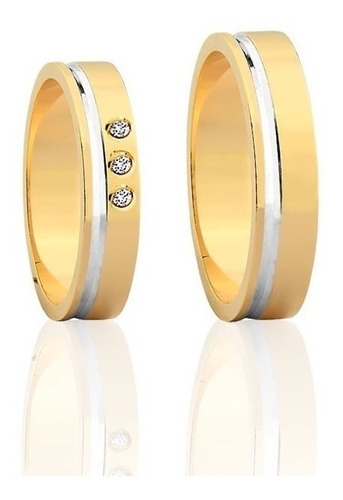 Par De Alianças Em Ouro 18k Cuore 5mm (8 Gramas) Casamento