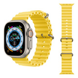 Correa Para Apple Watch Silicona Ocean Band Todas Las Series Color Amarillo