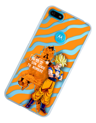 Funda Para Motorola Dragon Ball Z Goku Ssj Con Tu Nombre