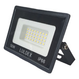 Reflector Led Ultradelgado 50w Luz Blanca Luldex Lampara Color De La Carcasa Negro Color De La Luz Blanco