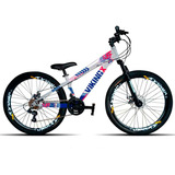 Mountain Bike Vikingx Tuff 25 Aro 26 13.5  21v Freios De Disco Mecânico Câmbios Shimano Cor Prata