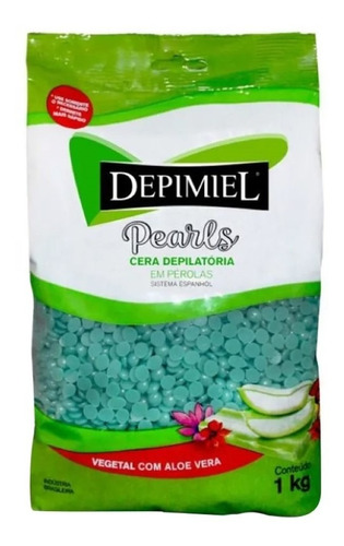 Cera Depilatória Pearls Vegetal Aloe Vera 1kg - Depimiel