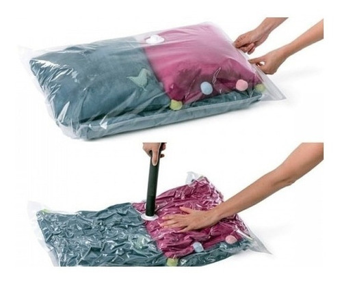 Set X 2 Bolsa Vacio Guardar Ropa 55 X 90 Cms Ahorra Espacio 