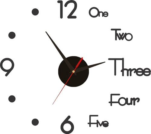 Reloj De Pared Moderno En Madera Calada Negro Deco 30 Cm
