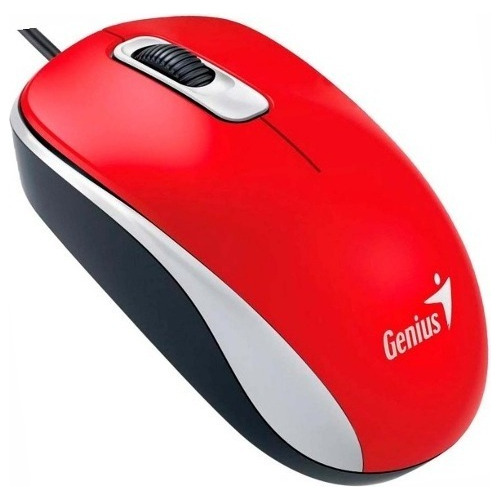 Mouse Para Pc Optico Genius Dx 110 Usb Con Cable Rojo