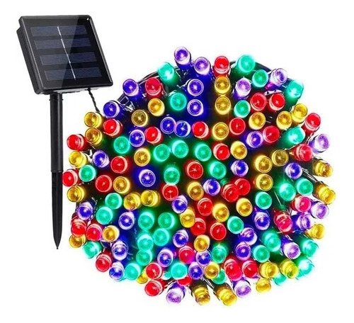 Luces Guirnalda Solar 20 Metros 200 Led Multicolor Navidad