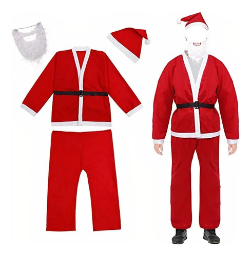 Roupa Papai Noel Fantasia Complete Natal Mamãe Envio Hj + Nf