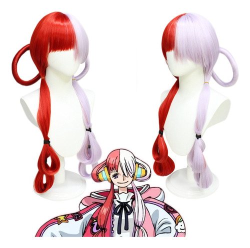 Anime One Piece Red Uta Cosplay Peluca Largo Pelo 90cm